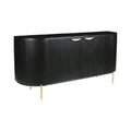 Modern Black Ribbed Sideboard with Gold Accents