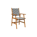Modern Geometric Armchair with Wooden Frame and Black-White Fabric